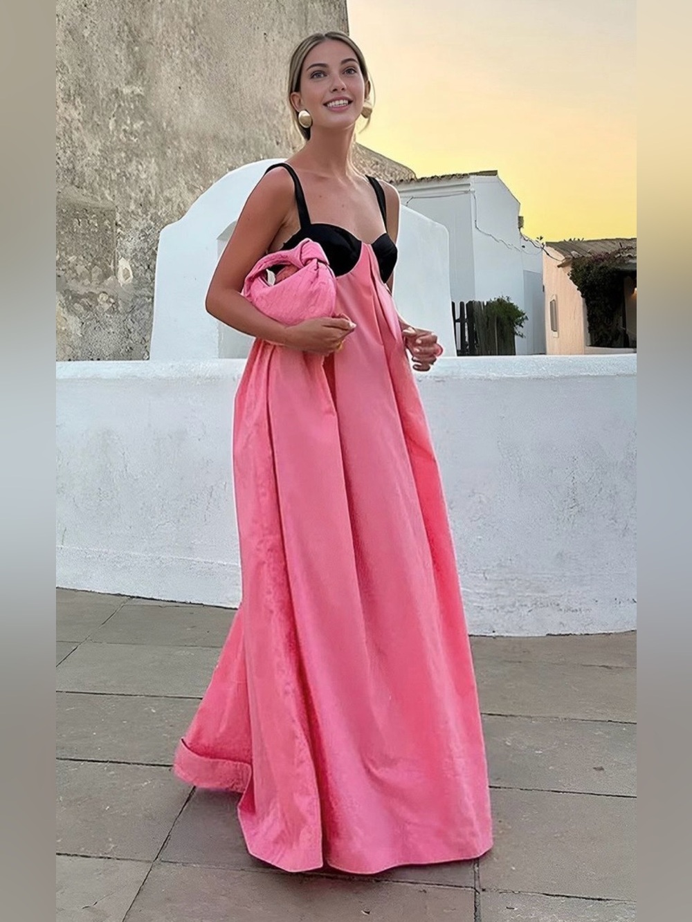 Commense Bra-Splicing Halter Strap Long Dress